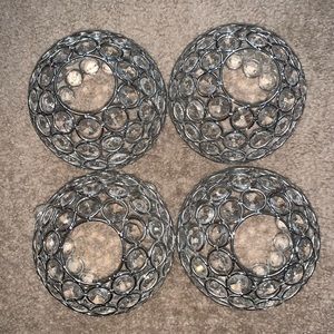 4 Crystal Globe Light Shades-SOLD